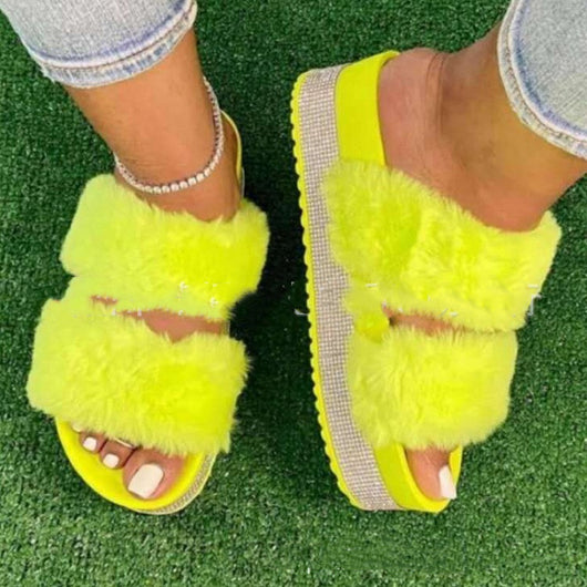 Pantuflas Brillantes Esponjosas con Plataforma y Cuña - Image 16