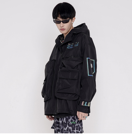 Chaqueta de Trabajo para Hombre con Letras Reflectantes Láser - Image 2