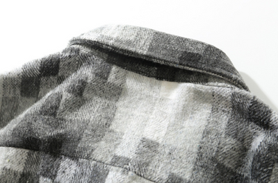 Camisa de Manga Larga a Cuadros Gris, Negro y Blanco - Image 3