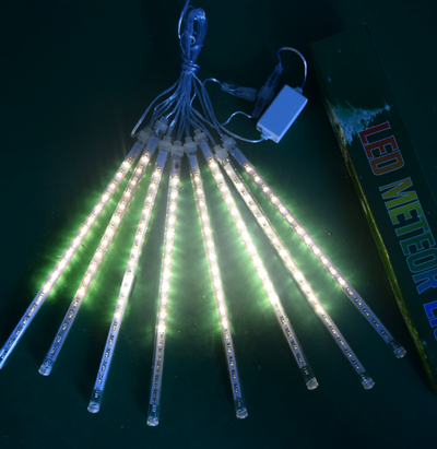 Luces LED Lluvia Meteoro Impermeables 30-50 cm, 8 Tubos, 100-240V con Fuente EU - Image 8