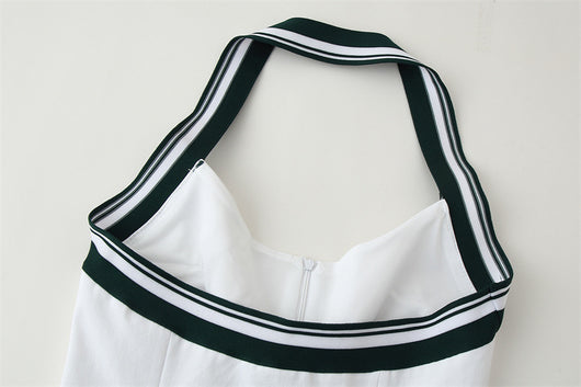 Top Espalda Descubierta con Cuello Colgante y Rayas Patchwork - Image 9