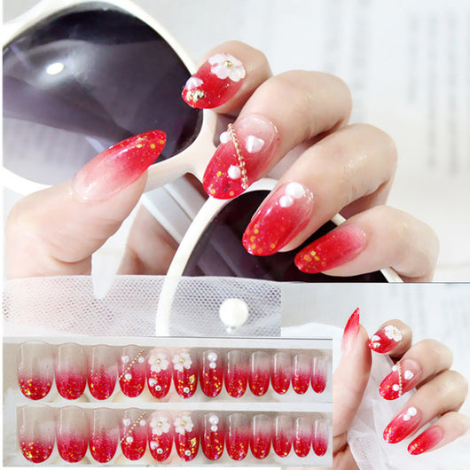 Uñas Postizas Decoradas con Lazo y Corona - Parches de Uñas Artísticas - Image 29