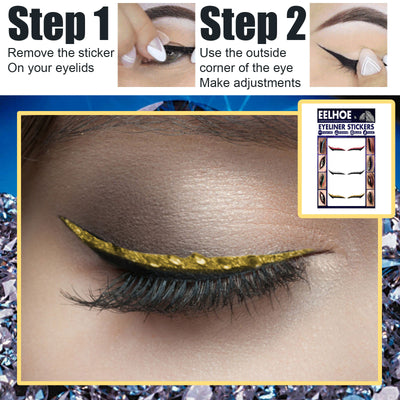 Delineador Adhesivo Diamantado Impermeable - Pegatinas de Eyeliner Gato Sexy para Maquillaje - Image 11