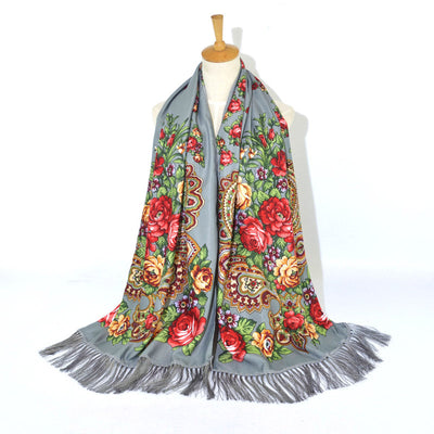 Pañuelo Étnico Largo con Borlas Estampado para Viajes - Image 3
