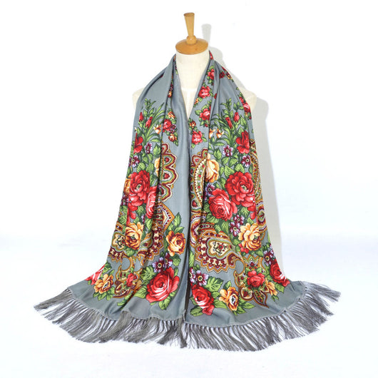 Pañuelo Étnico Largo con Borlas Estampado para Viajes - Image 3