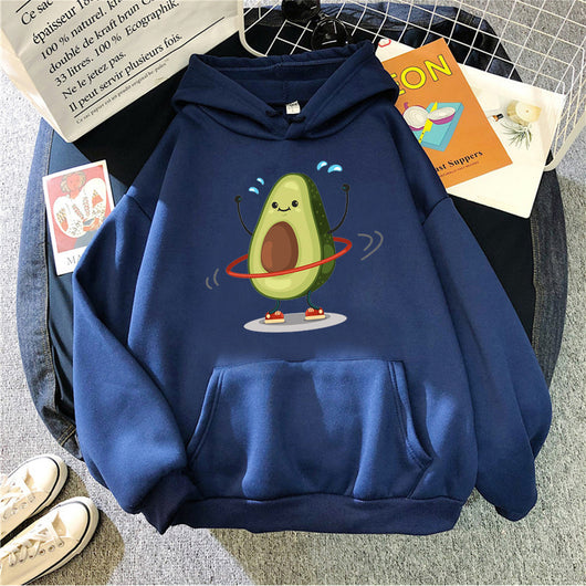 Sudadera con Capucha Estampado Aguacate Mamá e Hijo - Moda Suelta para Mujer - Image 4