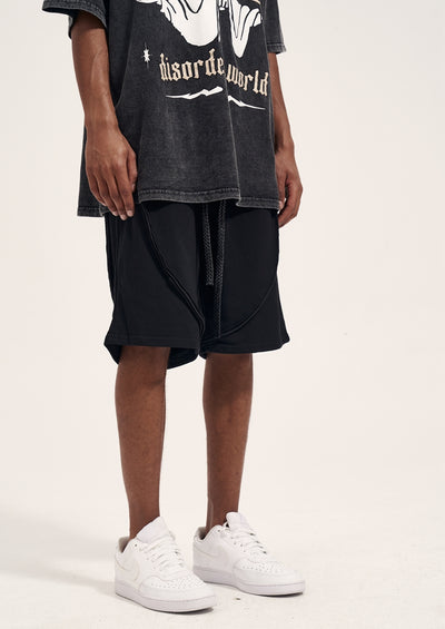 Shorts de Algodón Terry Blanco Puro con Cordón Ajustable para Hombre - Image 4
