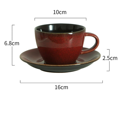 Juego de Taza y Platillo de Cerámica Retro con Personalidad Creativa - Image 5