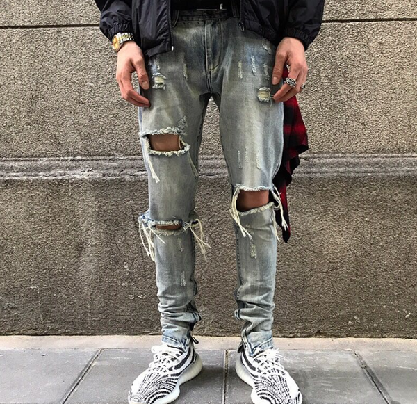 Jeans Rotos Hip Hop Tendencia Urbana para Hombre y Mujer