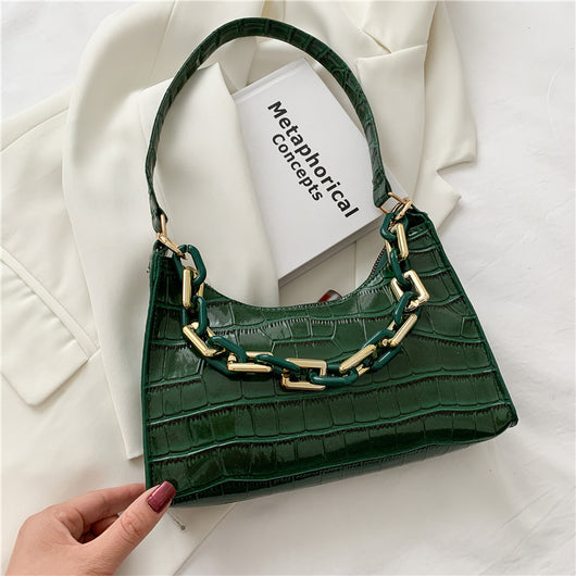 Bolso de Hombro con Textura de Piedra y Cadena para Mujer - Image 18