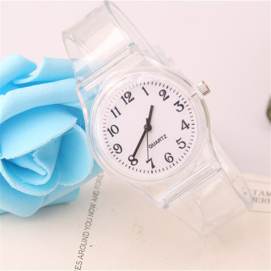 Reloj Transparente PVC para Mujer - Diseño Minimalista
