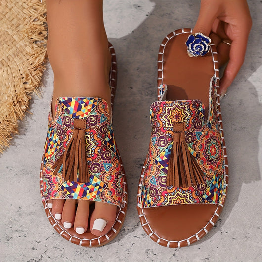 Sandalias Planas con Borlas Decorativas para Mujer - Image 8