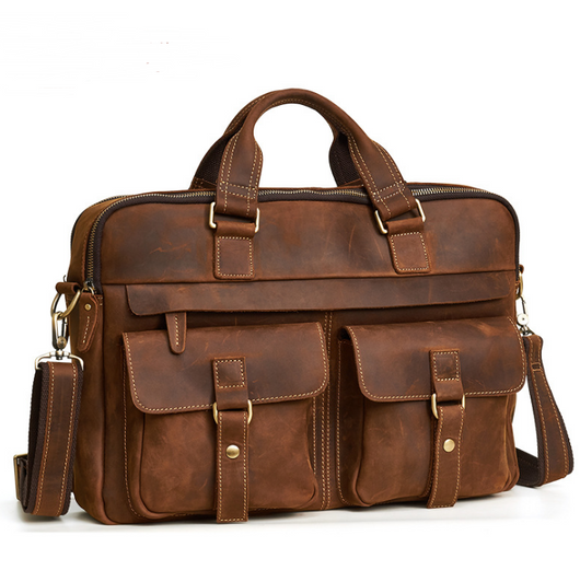 Maletín Ejecutivo de Cuero Genuino - Bolsa Retro para Laptop 15.6 Pulgadas - Image 4