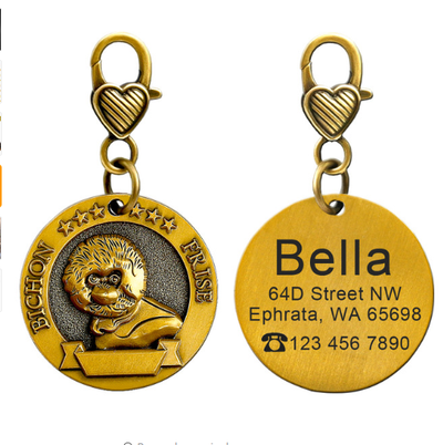 Placa de Identidad Personalizada para Perros - Grabado Personalizado Antimaterial Bronce - Image 14