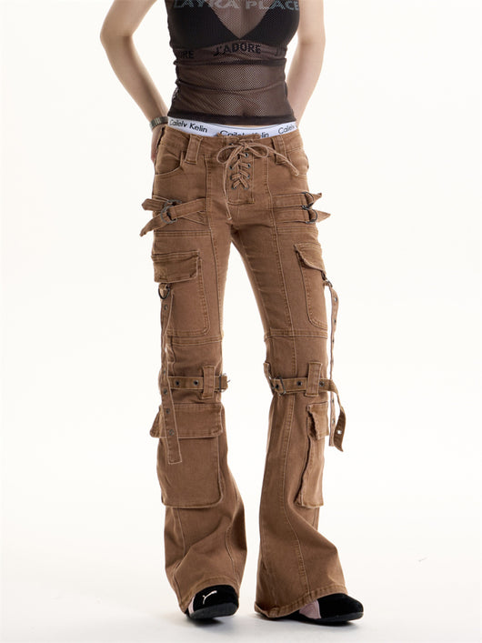 Pantalón Cargo Marrón Retro Hot Girl para Mujer - Image 9
