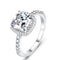 Anillo de Plata Esterlina 925 con Diamante Cuadrado