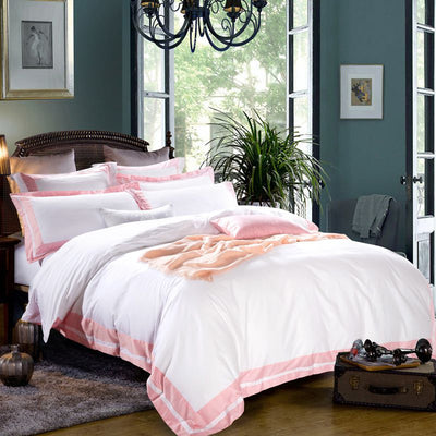 Juego de Cama Blanco 4 Piezas Algodón Puro Estilo Europeo - Image 15