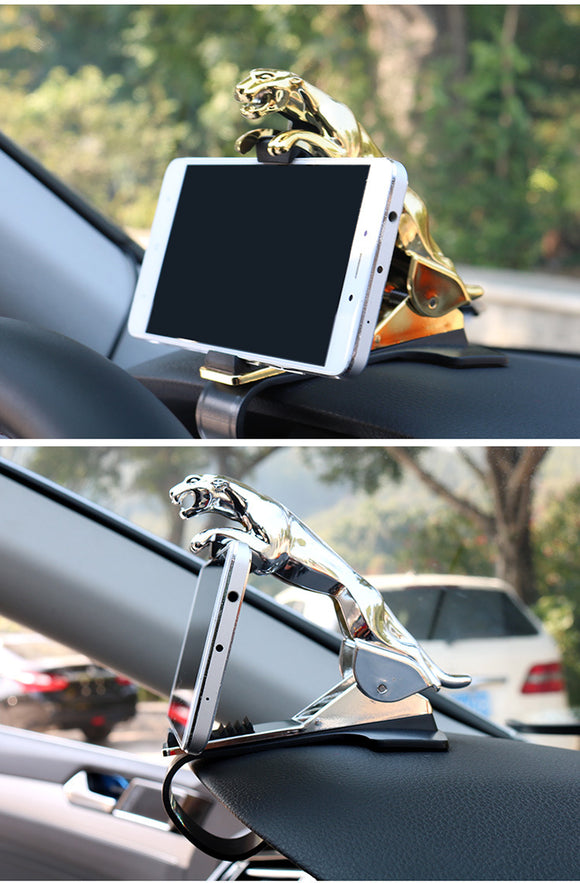 Soporte Giratorio 360° para Celular Diseño Jaguar - Accesorio Automotriz Premium