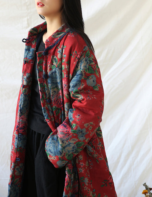 Abrigo Retro Floral de Algodón y Lino para Mujer - Estilo Vintage - Image 21