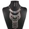 Vintage Turquoise Diamond Female Necklace Earrings Set National Diamonds Fashion Jewelry Ancient Plateado Verde