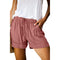 Shorts Anchos de Cintura Alta con Cordón y Encaje