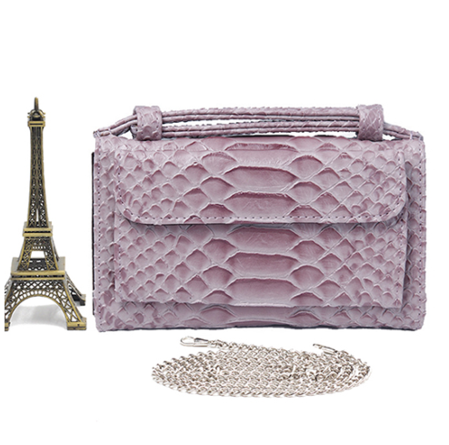 Cartera Clutch con Patrón Serpiente y Cadena Desmontable - Image 28