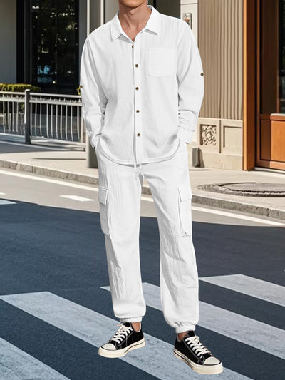Traje Overol Lino con Solapa y Mangas Largas - Image 19