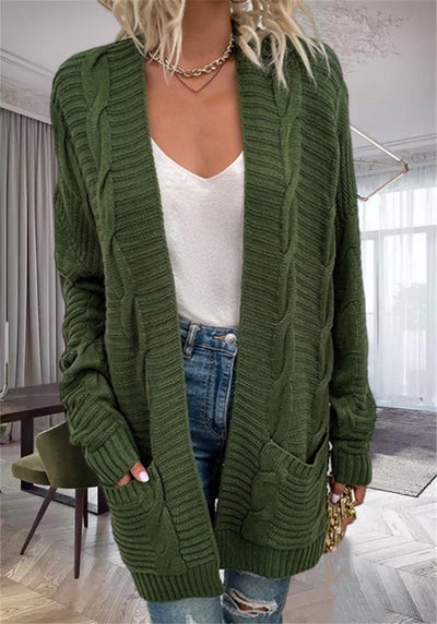Cardigan Retorcido de Punto Medio Largo para Mujer - Image 9