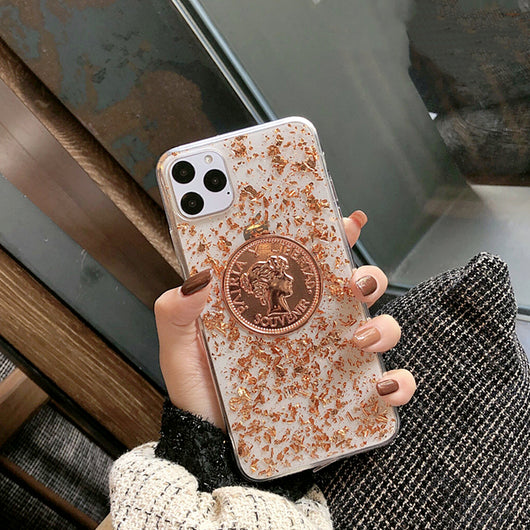 Funda para teléfono con lentejuelas doradas - Image 8