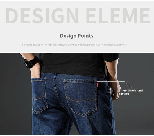 Jeans Rectos Elásticos para Hombre - Primavera Otoño Fit Cómodo - Image 20