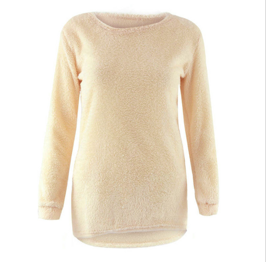 Suéter Largo Mujer de Manga Larga Peluche Suave - Estilo Europeo - Image 9