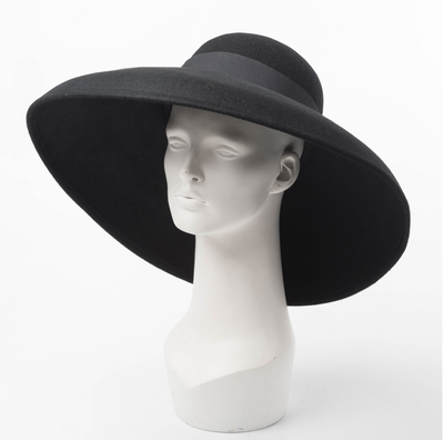 Sombrero de Ala Ancha Clásico en Lana Pura Negro para Mujer - Image 3