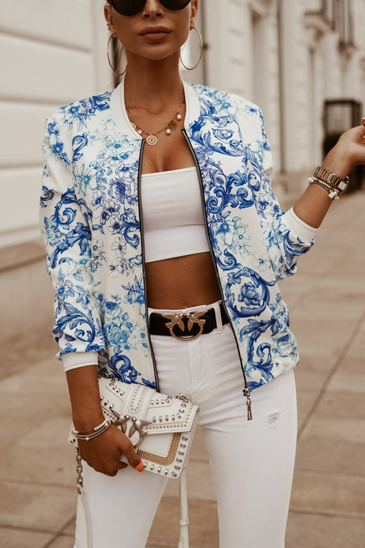 Chaqueta Corta Estampada Manga Larga Ajustada - Image 2