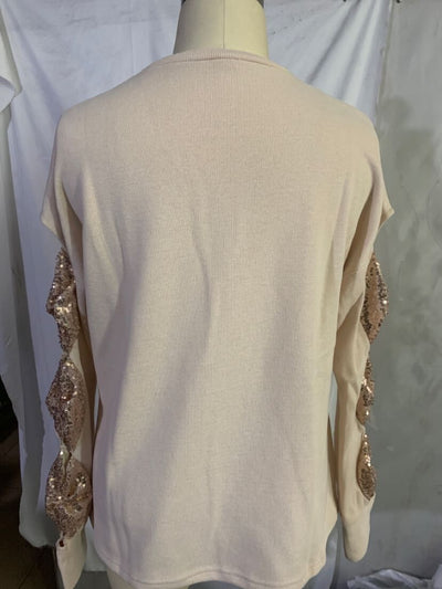 Blusa de Punto con Lentejuelas, Cuello Redondo y Mangas Caladas - Image 7