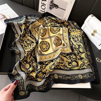 Pañuelo de Seda Lujo Temperamento 70cm - Chal Elegante para Mujer - Image 39