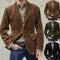 Blazer Casual Retro Liso para Hombre - Traje de Color Único