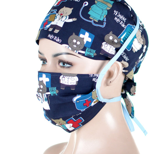 Gorro Quirúrgico Doble Capa Estampado con Encaje - Image 3