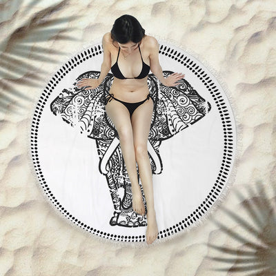 Toalla Redonda de Playa con Flecos Premium - Image 14