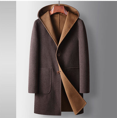 Abrigo de Lana Reversible para Hombre con Capucha - Image 21