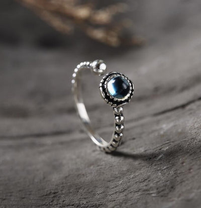Anillo de Piedra de Luna Plata para Mujer con Cristal de Gema - Image 10