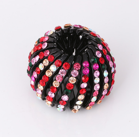 Pasador de Nido de Pájaro con Rhinestones Coloreados para Coleta - Image 7