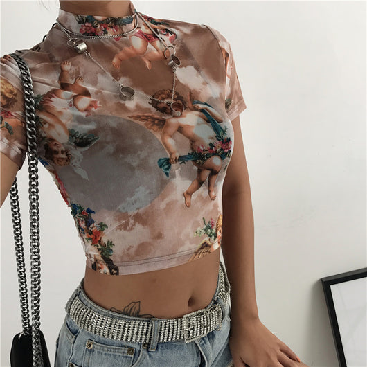 Playera Estampada Manga Corta Mujer con Tul - Colección Nueva Temporada - Image 10