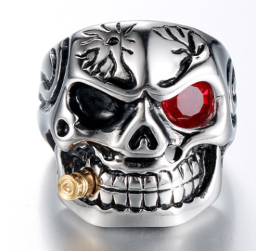 Anillo de Calavera Punk para Hombre en Acero Personalizable - Image 6