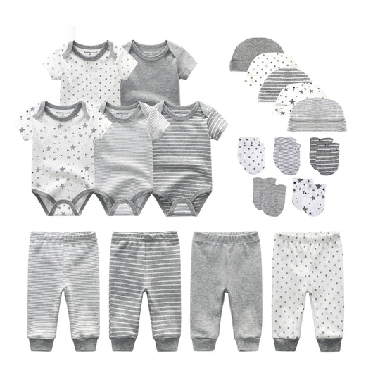 Conjunto Completo de 19 Piezas para Bebé: Peleles, Pantalones, Gorro y Guantes en Algodón - Image 11