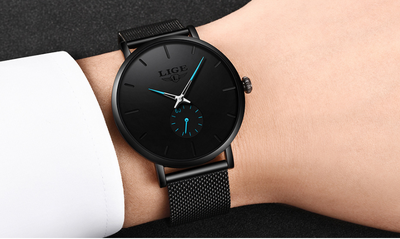 Reloj de Pulsera Hombre con Malla Metálica y Movimiento de Cuarzo - Image 3