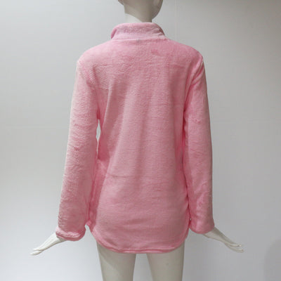 Blusa de Cuello en V con Cierre y Detalles de Pelaje - Image 9