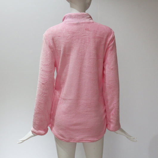 Blusa de Cuello en V con Cierre y Detalles de Pelaje - Image 9