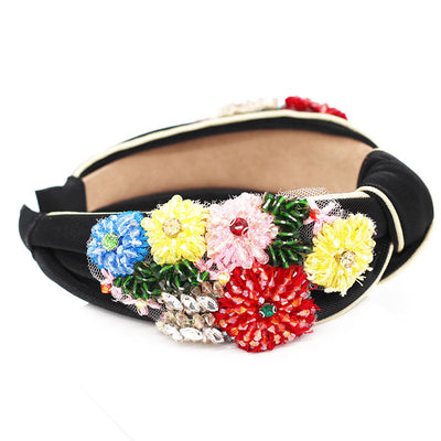 Diadema Geométrica de Metal y Cristal con Cruz Floral - Image 19