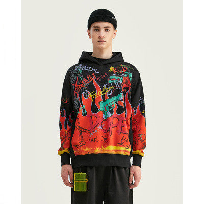 Sudadera Holgada con Capucha y Estampado Graffiti - Image 3