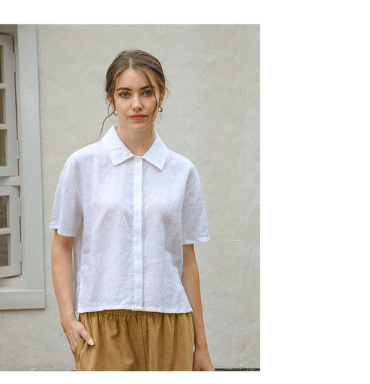 Camisa de Lino Puro con Textura Francesa para Mujer - Image 22